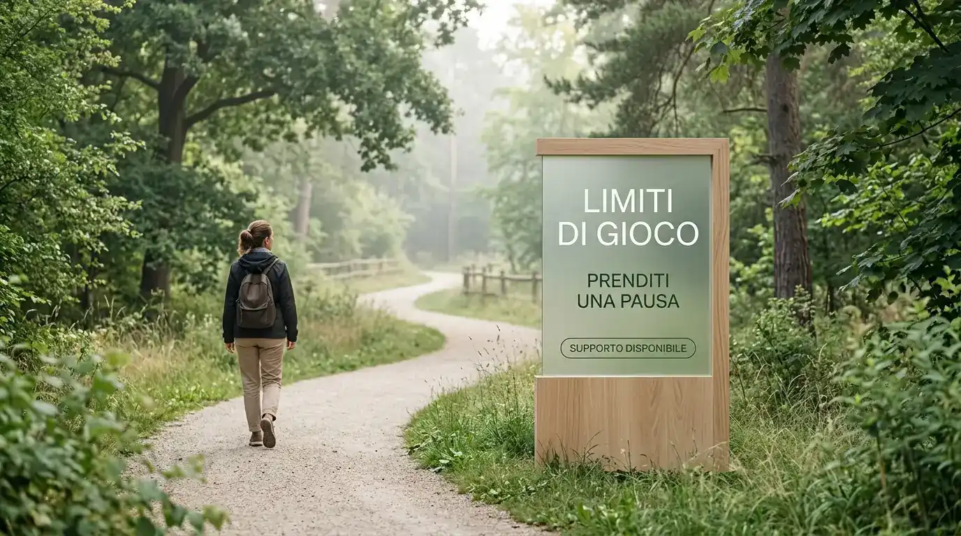 Percorso calmo con segnali di pausa, supporto e protezione personale